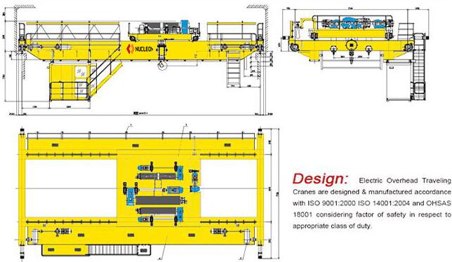 QD Model double beam overhead crane drawing